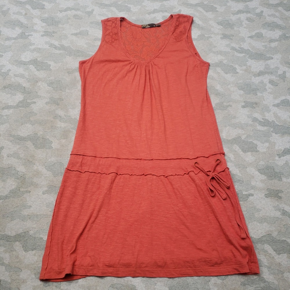 Prana Dress Women Medium Orange V-Neck Organic Sleeveless Outdoors